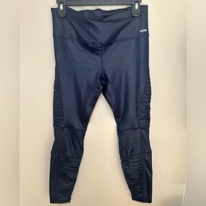 RBX Active Ankle Length Size M Black Nylon Flat Lock Workout Leggings